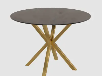 Table X two round tables with metal legs and glass tops Free 3D model
