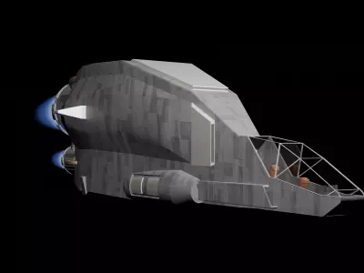 small spaceship with large engines 3D model