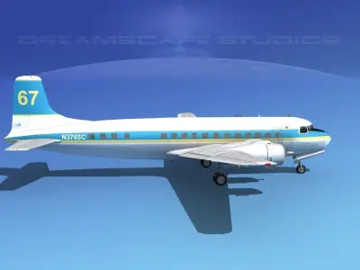 Douglas DC-6 Firefighter 3D model