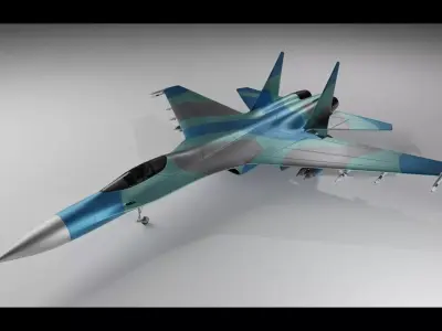 SU-27X - Jet fighter  Free 3D model