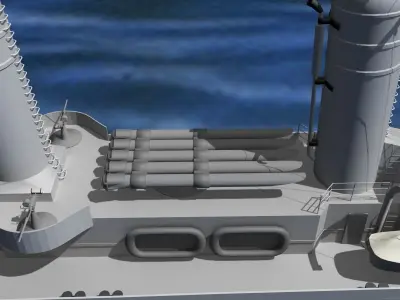 Gleaves Class Destroyer USS Forrest DD461 3D model