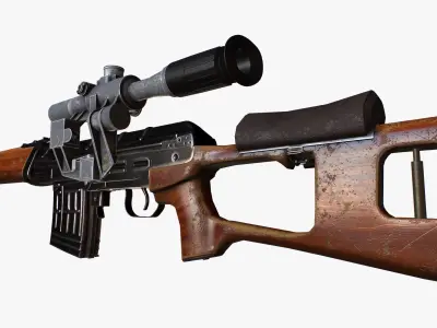 Dragunov Sniper Rifle - SVD Low-poly 3D model