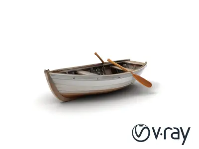 Weathered Wooden Rowboat model pack Low-poly 3D model