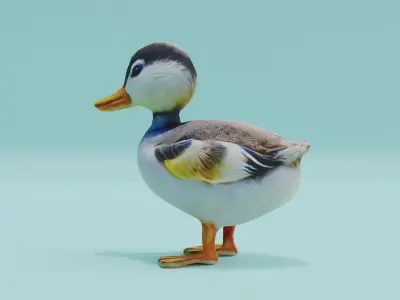 Baby Duck Cute Low-poly 3D model