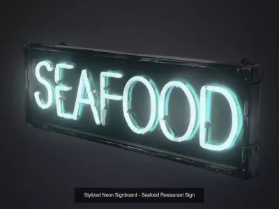 Cyberpunk Neon Signboard Pack - Stylized Sci-Fi and Horror