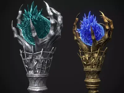 Hell Hole Staff - Game ready 3D model Low-poly 3D model