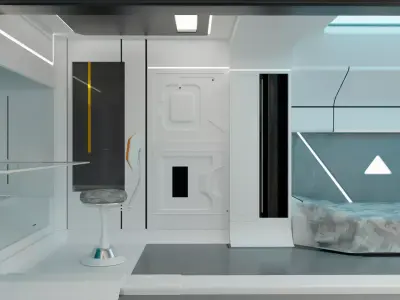 SCI-FI Interior BedRoom Model 3 3D model