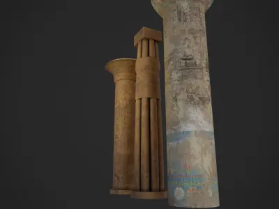 Egypt Column Pack Low-poly 3D model
