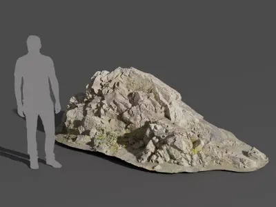  Large Jagged Beach Rock Model 