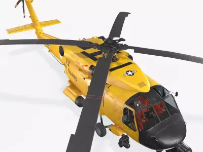 Sikorsky MH-60T Jay Hawk Basic Animation Low-poly 3D model