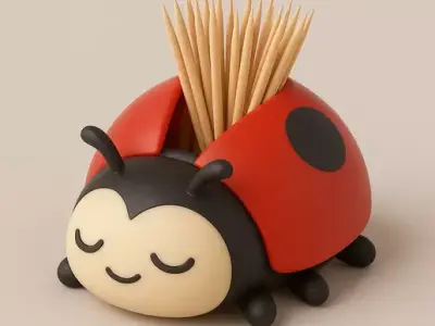 Ladybug Dreams 3D Toothpick Holder 3D print model