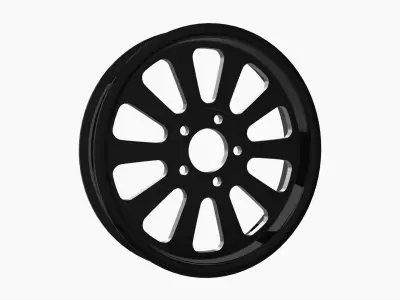 FTD Customs F16 BC drag racing front wheel Low-poly 3D model