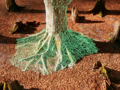 European Beech 07 3D Scanned Animated 3D model