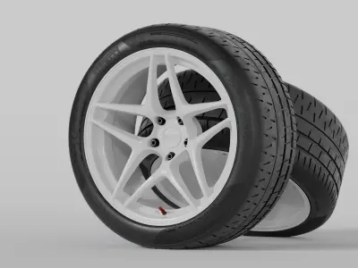 Kansei Astro Rims with Pirelli P Zero Trofeo R Tires 3D model