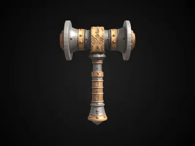 Stylized Dwarf Sword - Thundergut - Game Ready 3D model