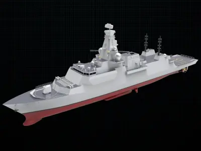 Frigate ship 3D model