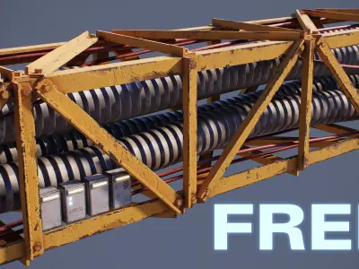 Sci-Fi Kit Free 08 Tubes Cables-PBR Free low-poly 3D model