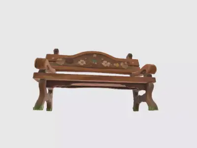 Garden bench Low-poly 3D model order