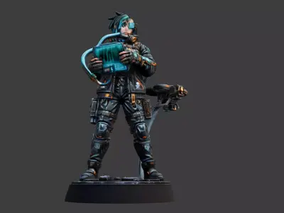 Cyberpunk Hacker STL - 3D Print Miniature 3D print model