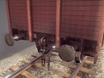 Railway Covered Goods Wagon 18T Vr3 Ok Red Low-poly 3D model