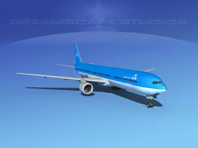Boeing 777-300 KLM 3D model