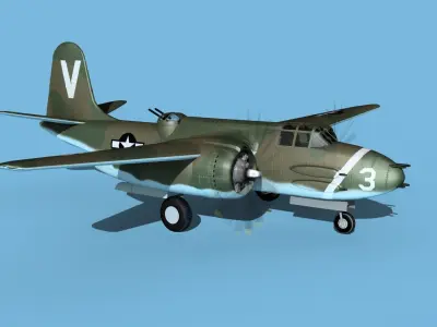 Douglas A-20G Havoc V05 3D model