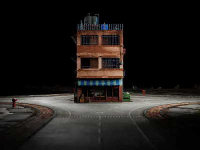 ASIAN URBAN BUILDING HONGKONG 06 Low-poly 3D model