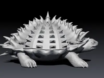 Tortashidze high poly model creature with spikes 3D model