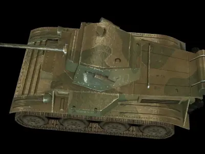 Light Tank Mk VII Tetrarch Low poly Free low-poly 3D model