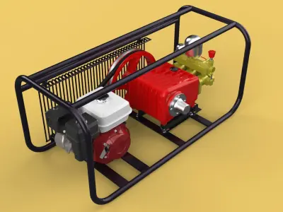 PLUNGER PUMP PETROL ENGINE SPRAYER PRESSURE WATER JET CAR WASH 3D model