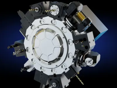 Power Tool Turrets for CNC Lathe 3D model