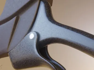 Wheelchair Brakehandle with procedural PBR material 3D model