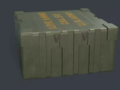 Military box low poly Low-poly 3D model