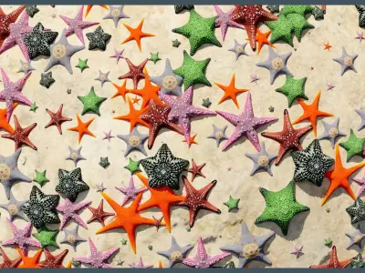 Starfish Variety Pack 3 Low-poly 3D model purchase