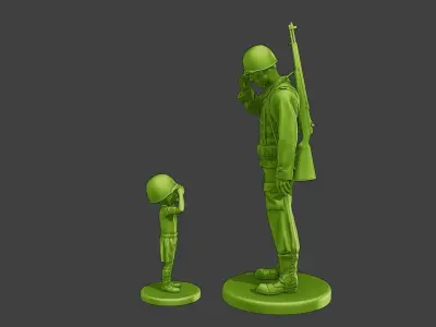 American soldier ww2 Attention LB A15 3D print model