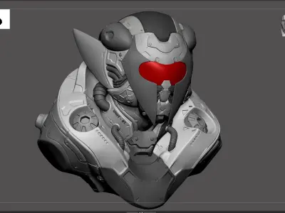 Mecha Head 3D print model purchase