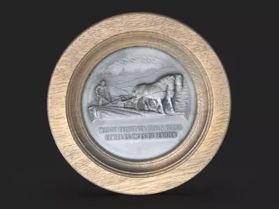Decorative plate Was du erebert Low-poly 3D model