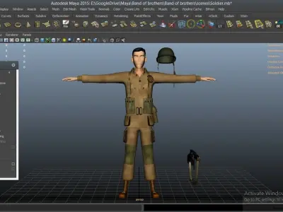 cartoon WW2 Character - Soldier 3D model