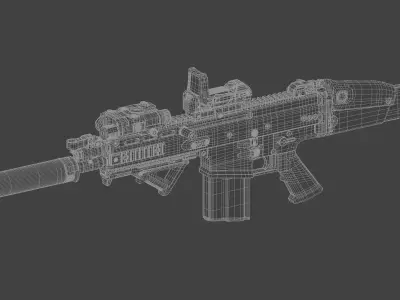US SOCOM MK17 SCAR 3D model