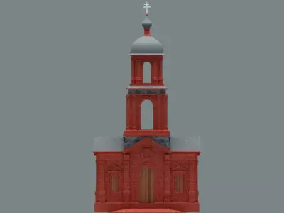 The Old Russian Basilica Low-poly 3D model