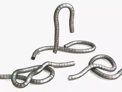 Aluminium Rope Flexible Duct Low-poly 3D model