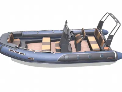 Rigid Inflatable Boat RHIB Low-poly PBR Low-poly 3D model
