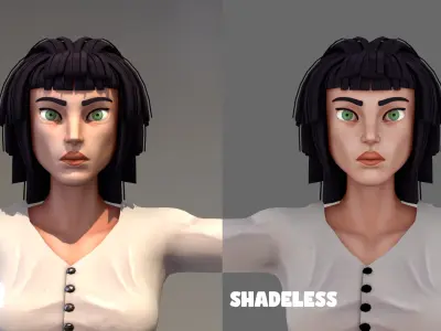 Paint Poly - Female WW2 Private - GameReady Low-poly 3D model