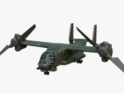 Close Air Support CAS Aircraft Camouflage Low-poly 3D model