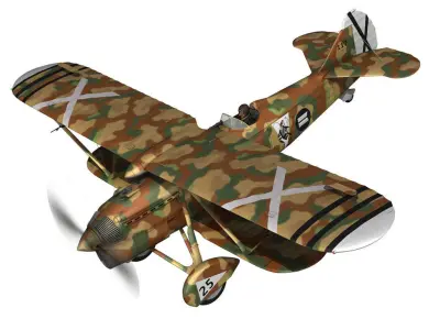 Fiat CR 32 - Italy Air Force - XVI Gruppo 3D model