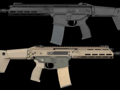 MSBS GROT Assault Rifle Low-poly 3D model