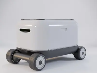 Futuristic Delivery Bot Low-poly 3D model
