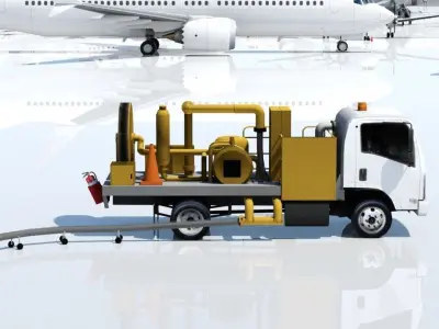 isuzu hidrant type airport fuel truck Low Poly Blank Low-poly 3D model