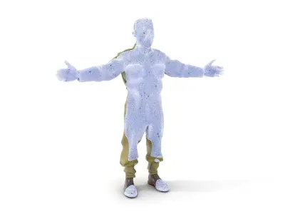 Elderly Male Soldier Rigged and Animated Character Model Low-poly 3D model