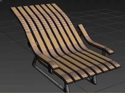 Modern Wood Chair  Free low-poly 3D model